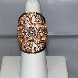 NWOT Genuine Morganite Rose Gold Pr Sterling Silver Chuck Clemency Designer Ring